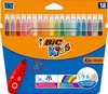 foto van BIC Kids Kid Couleur Viltstiften middelgrote vaste punt met afwasbare inkt op waterbasis - 18 stuks