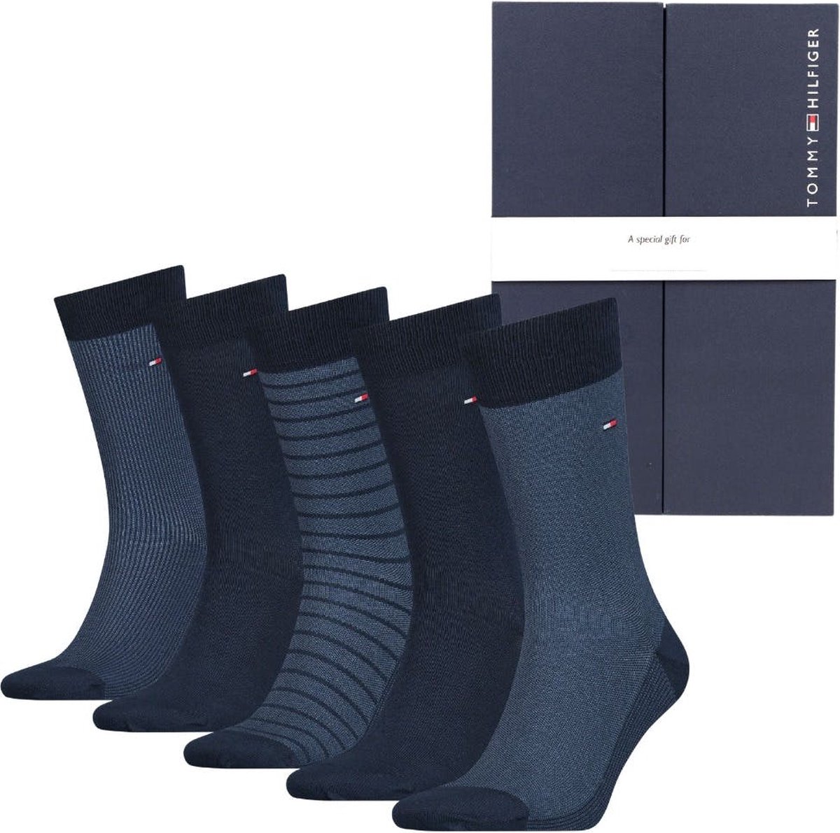 Tommy Hilfiger Sock Giftbox Birdeye (5-pack) - heren sokken - donkerblauw -  Maat: 43-46 | bol