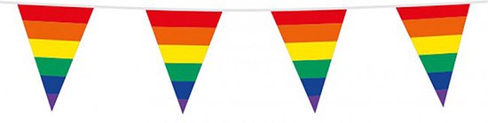 Regenboog vlaggenlijn - Vlaggetjes - Pride - Gay pride - Vlaggen - Flag - LGBTQ - 10 meter - Kunststof - multicolor