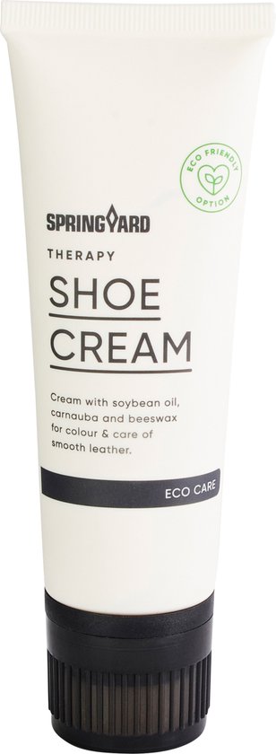 Springyard Therapy Shoe Cream White - Cirage blanc - Crème pour cuir lisse - donne couleur et protection - 1 tube avec éponge - 75ml