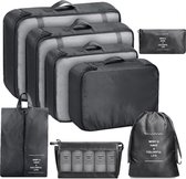Sjaak-store Packing Cubes Set 8-delig - Organizer voor koffer en backpack - Kleding Organizer - Bagage Organizers - Zwart