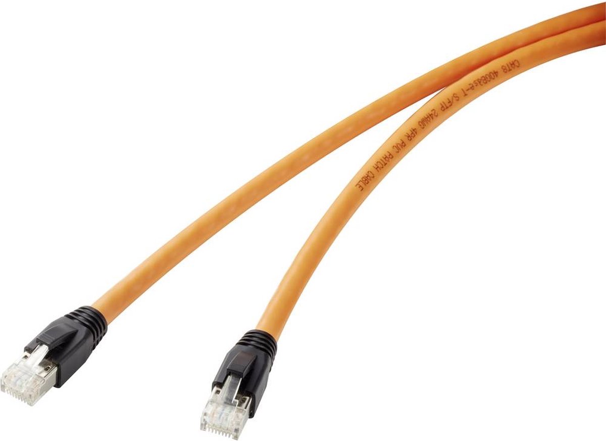 Renkforce RF-4769892 RJ45 Netwerkkabel, patchkabel CAT 8.1 S/FTP 3.00 m Oranje Vergulde steekcontacten, Snagless 1 stuk