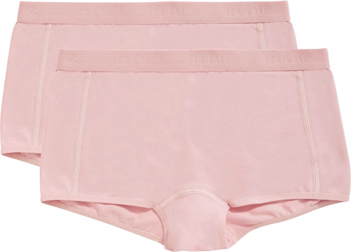 Ten Cate Basics organic cotton stretch shorts ash pink 2-pack voor Meisjes | Maat 98/104