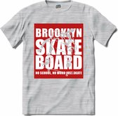 No School , No Work. Just Skate | Skaten - Skateboard - T-Shirt - Unisex - Donker Grijs - Gemêleerd - Maat S