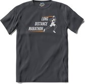 Long Distance Marathon | Hardlopen - Rennen - Sporten - T-Shirt - Unisex - Mouse Grey - Maat L
