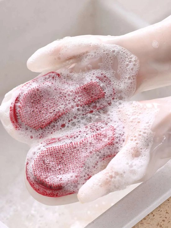 Borvat® | Siliconen afwashandschoenen | Multifunctioneel | Schoonmaak handschoenen | Milieuvriendelijk | Vaatwasser bestendig | Huishoudhandschoen | Antibacterieel | 1 paar