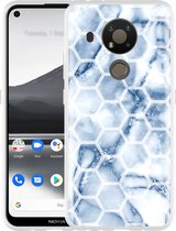 Nokia 3.4 Hoesje Blue Marble Hexagon - Designed by Cazy