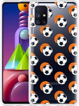 Hoesje Geschikt voor Samsung Galaxy M51 Soccer Ball Orange Shadow