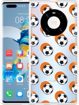 Huawei Mate 40 Pro Hoesje Soccer Ball Orange Shadow Designed by Cazy