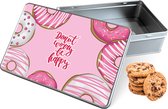 Boîte à biscuits Donut Worry Rectangle - Boîte de rangement 20x13x5 cm