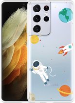 Hoesje Geschikt voor Samsung Galaxy S21 Ultra Astronaut