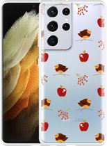 Samsung Galaxy S21 Ultra Hoesje Apples and Birds - Designed by Cazy