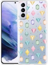 Hoesje Geschikt voor Samsung Galaxy S21+Diamonds