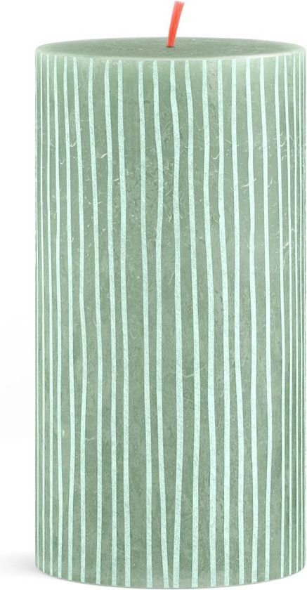 Bougie imprimée Bolsius 130/ 68 Vert Jade - rustique - bougie pilier