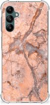 Mobile Case Samsung Galaxy A14 5G Phone Case avec bordure transparente Marble Oranje
