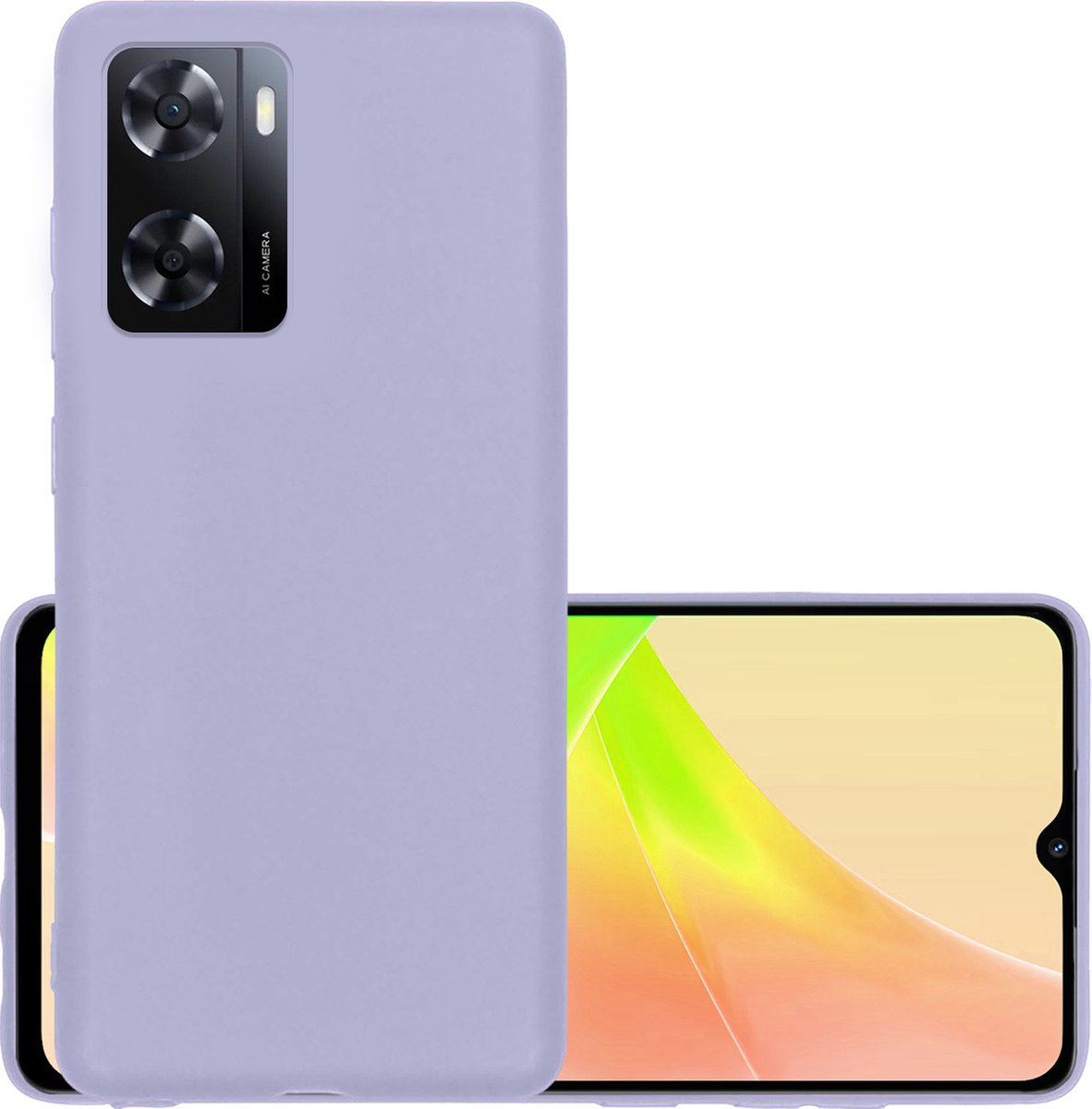 Hoesje - Geschikt voor OPPO A57s - Sterk & Shockproof - Hoes Cover - Siliconen Case - Lila