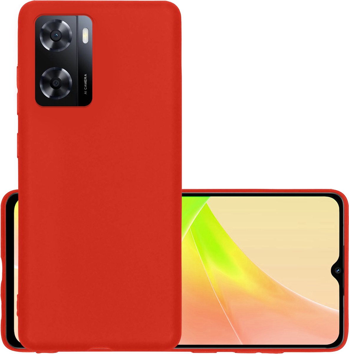 Hoesje - Geschikt voor OPPO A57s - Sterk & Shockproof - Hoes Cover - Siliconen Case - Rood