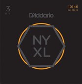 D'Addario NYXL1046-3P 10-46 Carbon Steel Alloy - 3-Pack