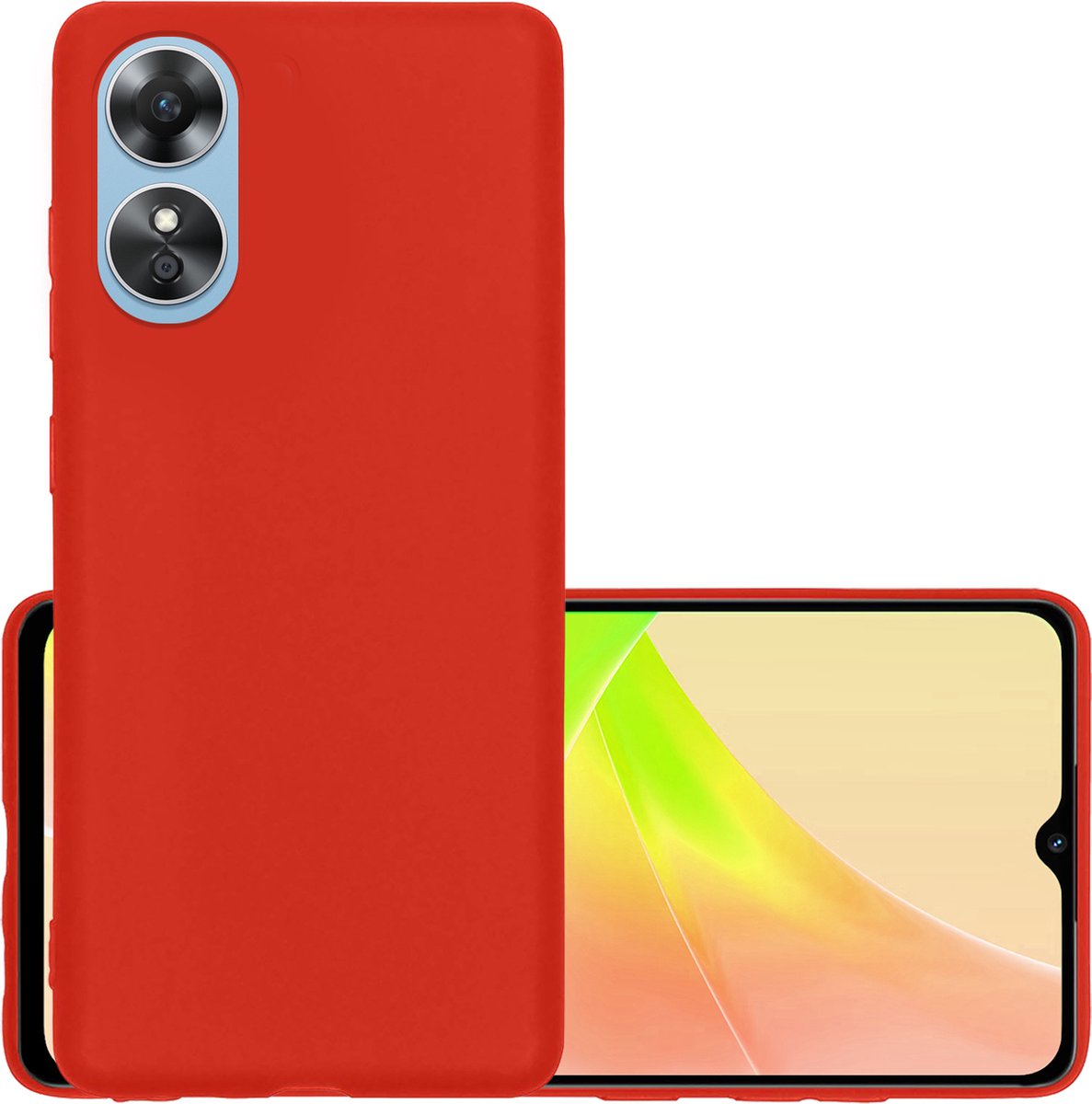 Hoesje - Geschikt voor OPPO A17 - Sterk & Shockproof - Hoes Cover - Siliconen Case - Rood