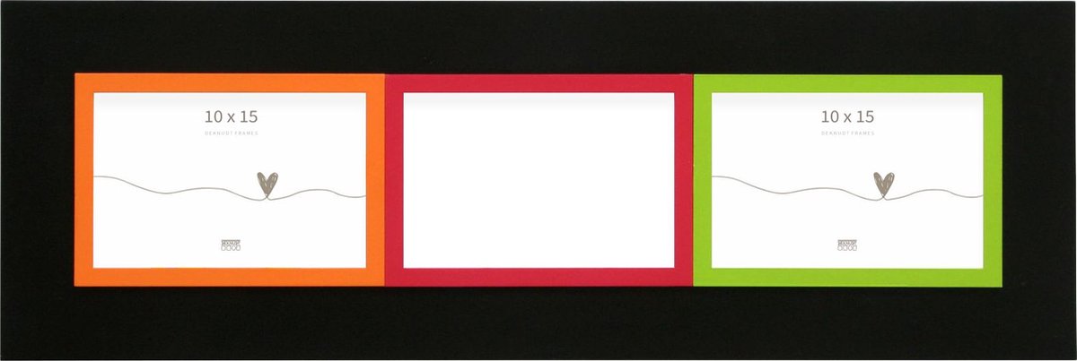 Deknudt Frames multifotolijst S67JK2 P3 - zwart - rand - 3x foto 10x15