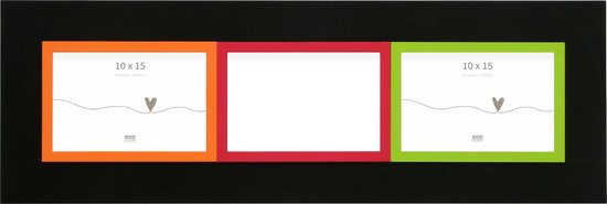 Deknudt Frames Multifotolijst met kleur voor 3 foto's 10x15cm fotomaat 10x15