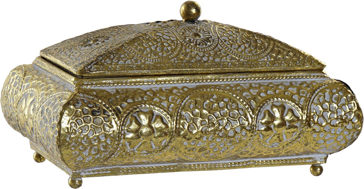 Items Juwelendoosje/bewaarblik - Oosterse stijl - goud - metaal - 20 x 11 x 11 cm