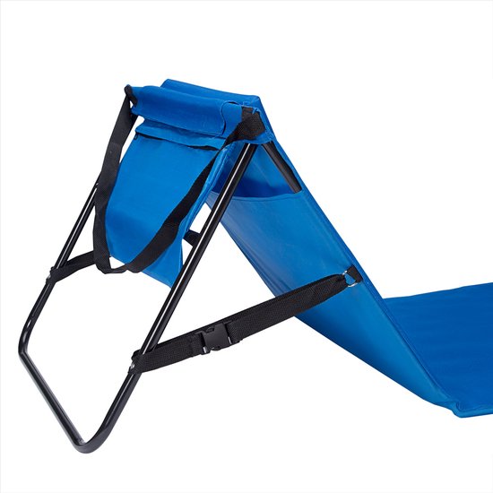 DETEX Set 2x Opvouwbare Strandmat - Rugleuning Kussen Draagriem - Blauw van Detex® — afbeelding 5
