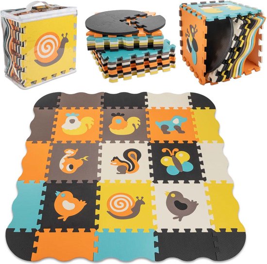 XUANYU Puzzelmat voor kinderen, 36 delen, speelmat met letters A-Z en cijfers 0-9, vloerbeschermingsmat, dikte 0,9 cm (30 x 30 cm/stuk