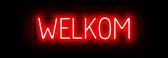 WELKOM - Reclamebord Neon LED bord verlichting - SpellBrite - 67,4 x 16 cm rood - 6 Dimstanden - 8 Lichtanimaties