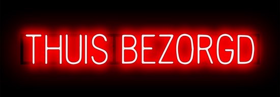 THUIS BEZORGD - Reclamebord Neon LED bord verlichting - SpellBrite - 115,3 x 16 cm rood - 6 Dimstanden - 8 Lichtanimaties