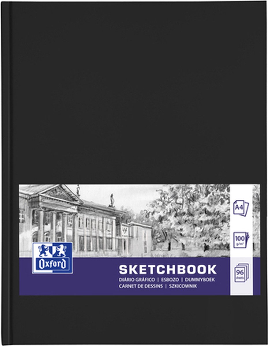 Oxford schetsboek - A4 - 96 vel - 100g papier - harde kaft - zwart — afbeelding 10