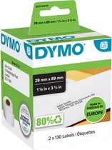 Étiquettes d'adresse Dymo 99010 - Blanc - 89x28mm - 130 étiquettes