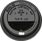 Bekerdeksel Deksel zwart voor Coffee to go beker 80mm 240ml 8oz
