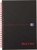 5 x Notitieboek Oxford Black n' Red * A4 * Spiraal * harde kaft * 70v * lijn