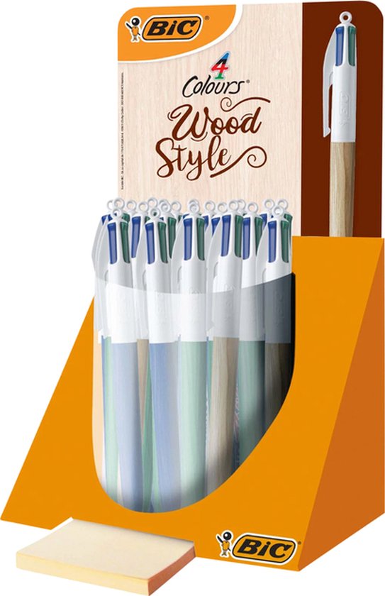 Balpen Bic 4kleuren medium lichtblauw - Interoffice