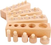 Houten Cilinder Blok Socket Speelgoed Montessori - kinderspeelgoed - educatief speelgoed