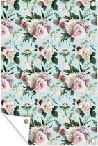 Décoration de Décoration de jardin Fleurs - Rose - Feuille - 40x60 cm - Affiche Jardin
