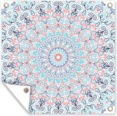 Tuinposters Abstract - Mandala - Hippie - Boho - 50x50 cm - Tuindoek - Buitenposter