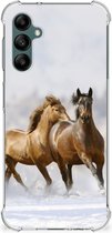 GSM Hoesje Geschikt voor Samsung Galaxy A14 5G Bumper Hoesje met transparante rand Paarden