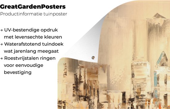 Affiche jardin - Toile jardin - Posters de jardin extérieur - Peinture - Peinture à l'huile - Abstrait - Skyline - 80x120 cm - Jardin