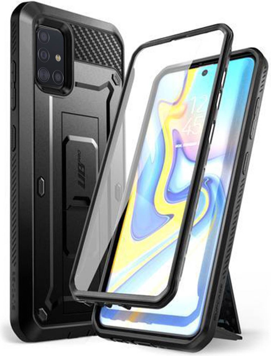 Supcase 360 Backcase hoesje met screenprotector Geschikt Voor Samsung A51 Zwart