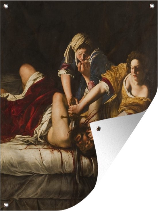 Tuinschilderij Judith en Holofernes - schilderij van Artemisia Gentileschi - 60x80 cm - Tuinposter - Tuindoek - Buitenposter