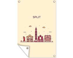 Tuinposter - Tuindoek - Tuinposters buiten - Split - Kroatië - Skyline - 80x120 cm - Tuin