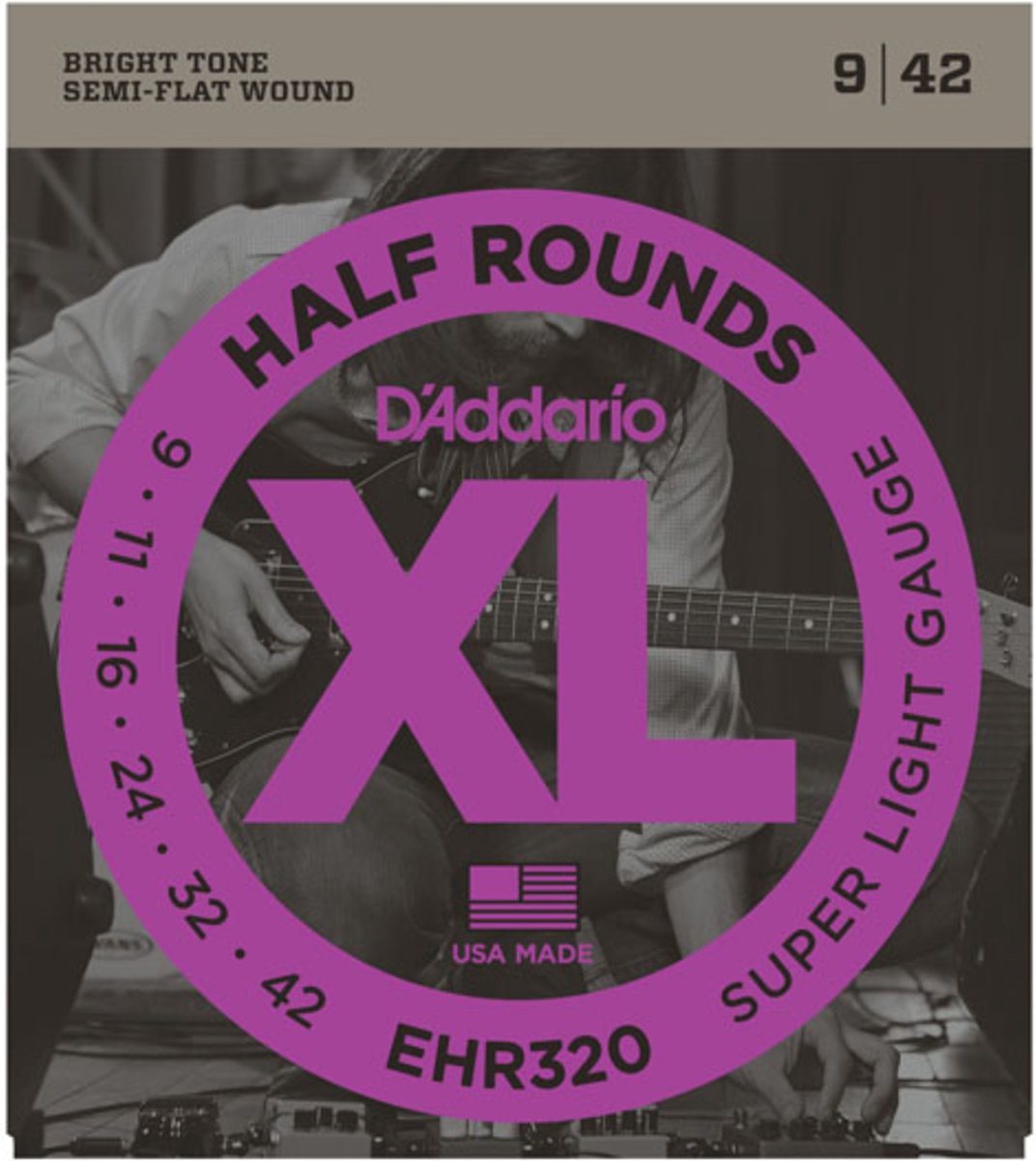 D'Addario EHR320 09-42 Half Roens Stainless Steel Super Light - Elektrische gitaarsnaren