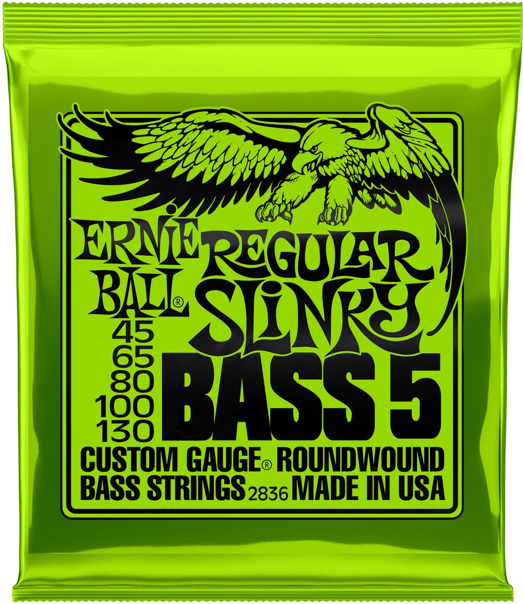 Ernie Ball Regular Slinky 2836 - Bass Snaren, Nickel Wound, Long Scale, Gauge: .45-.130