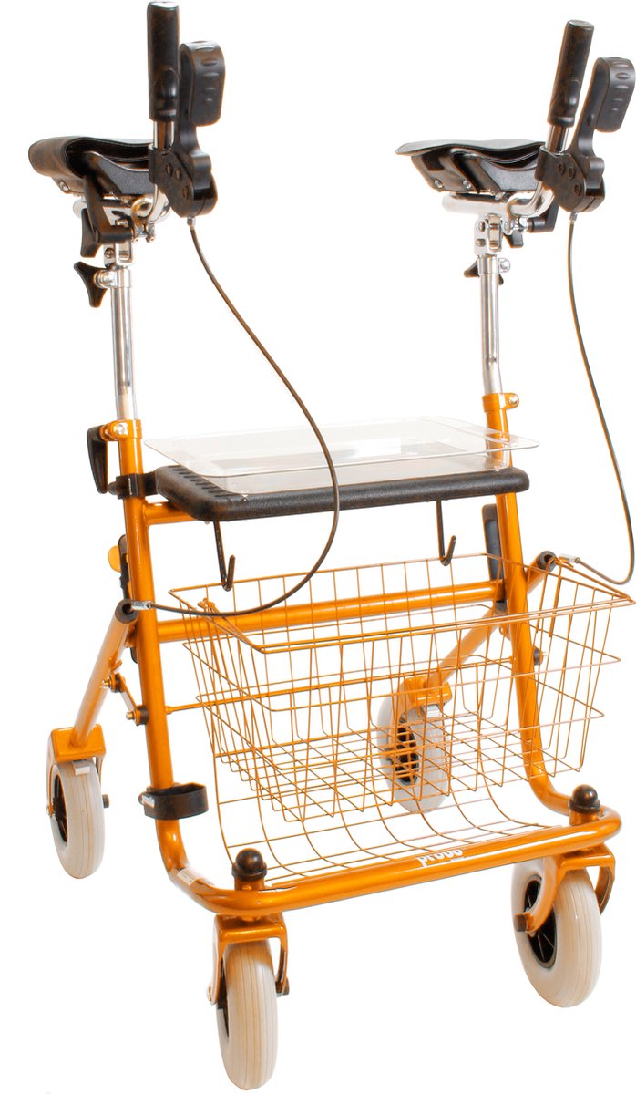 Goedkoopste Premis Provo - Rollator - 2de Generatie - Voorzien van Onderarmschalen - Metallic Oranje