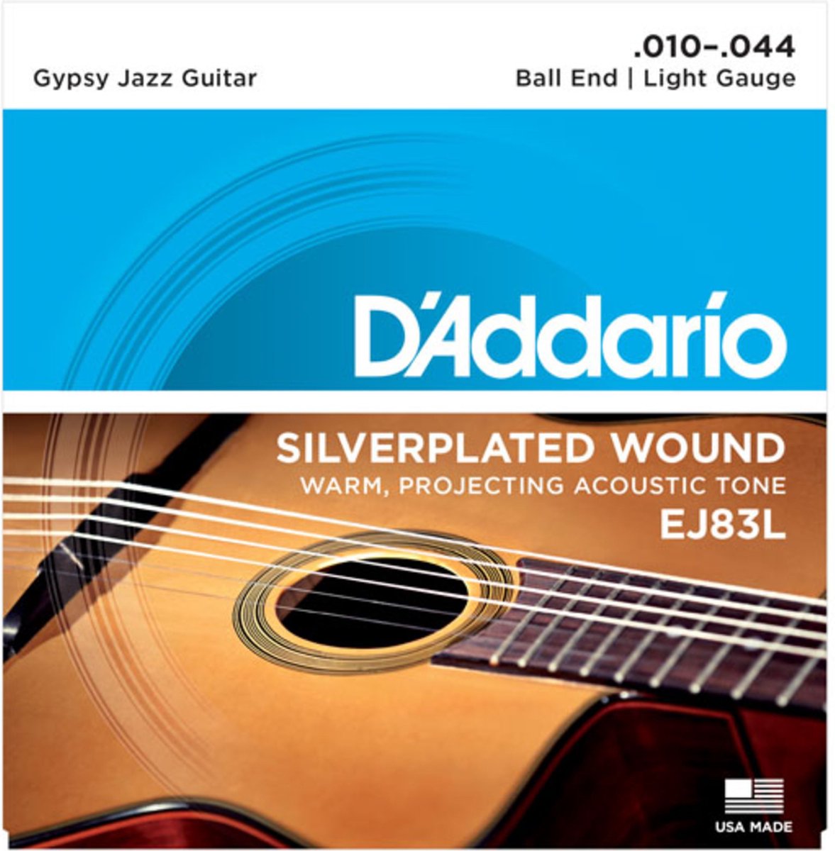 D'Addario Gypsy Jazz snaren EJ83L 10-44 zilverplated wound - Akoestische gitaarsnaren
