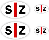 Embleem sticker set van 4 stuks voor Slechtziende. pictogram sticker SZ