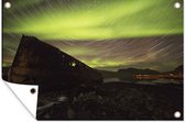 Muurdecoratie Noorderlicht - Sterren - IJsland - 180x120 cm - Tuinposter - Tuindoek - Buitenposter