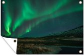 Tuinposter - Tuindoek - Tuinposters buiten - Noorderlicht - Natuur - IJsland - 120x80 cm - Tuin